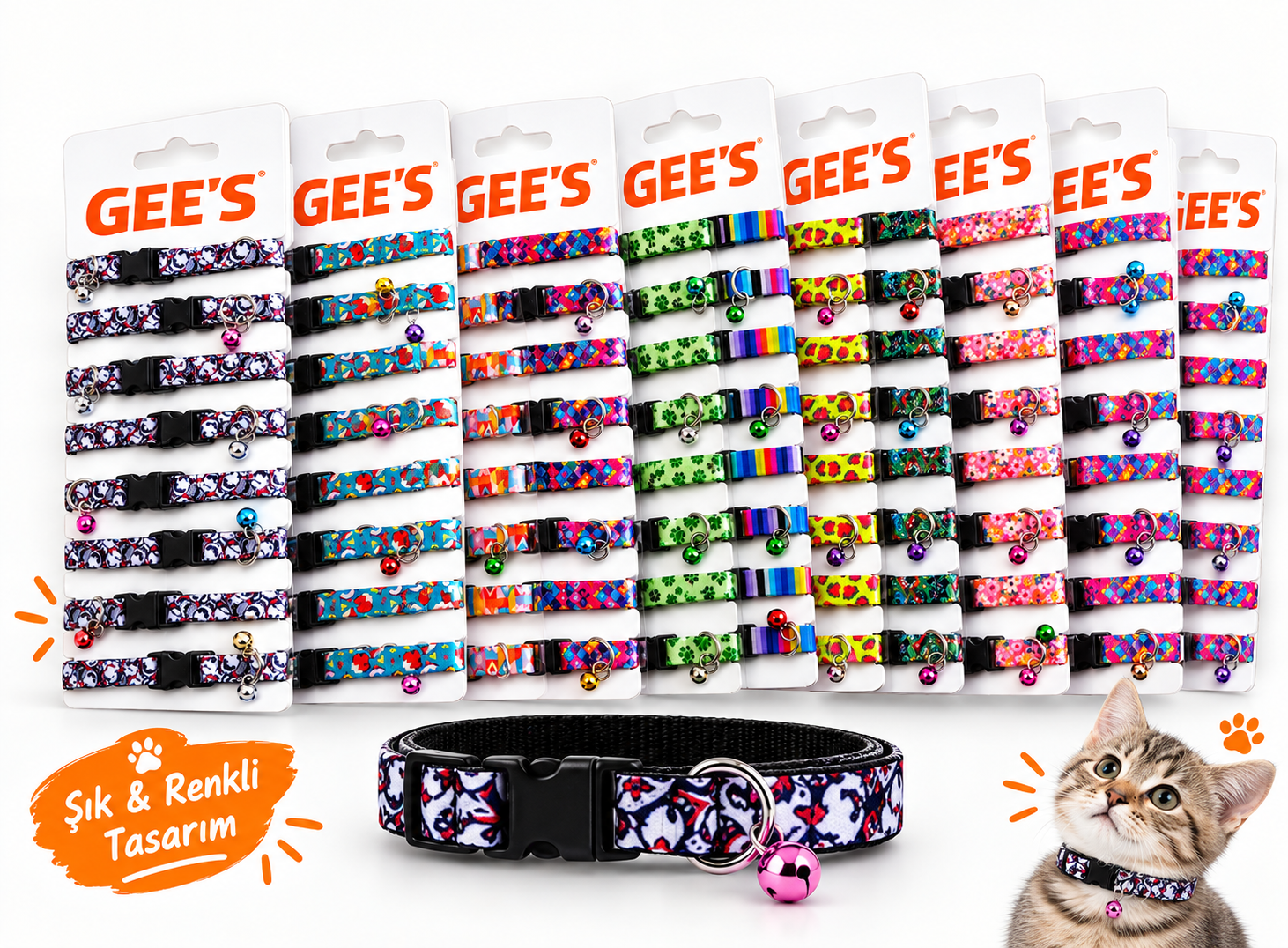 GEE'S EKONOMİK KEDİ BOYUN TASMASI 10'LU